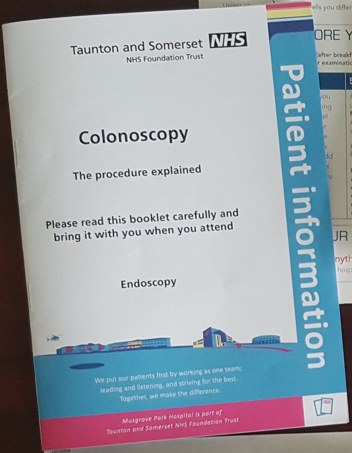 On the way to being told it's bowel cancer, expect a colonoscopy. This handbook will help with those details.