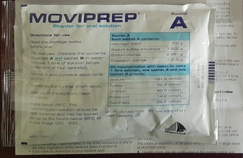 Sachets of Moviprep, a drink that reaches parts that others can't.